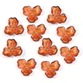Brown Acrylic Flower Beads For DIY Jewelry Making Loose Pendants Craft Accessories - Three-Petal Flower Amber