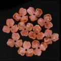 Retro acrylic flower beads with dual-color marbling, perfect for DIY jewelry making accessories. - Three-Petal Flower Orange