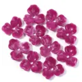 Retro magenta acrylic three petal flower charms beads for DIY jewelry making parts. - Three-Petal Flower Fuchsia