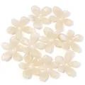 Retro acrylic flower beads, beige marble five-petal design, DIY jewelry crafting accessories. - Five-Petal Flower Beige