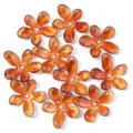Retro amber acrylic five petal flower beads, two tone gradient DIY jewelry making charms. - Five-Petal Flower Amber