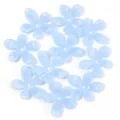 Light blue acrylic five-petal flower beads, perfect for DIY jewelry making and craft accessories. - Five-Petal Flower Light Blue