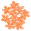 Orange marbled acrylic five-petal flower DIY jewelry beads, vintage retro craft accessories. - Five-Petal Flower in Orange