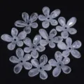 Acrylic flower beads white swirled floral spacers for DIY jewelry making accessories - Five-Petal Flower White
