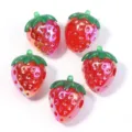 Perline fragola in acrilico colorate lucide accessori per gioielli fai da te ciondolo 5pz - Fragola Piccola / Confezione da 5
