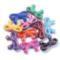 Colorful acrylic electroplated star bow beads for DIY jewelry making, bracelets, and keychains. - AB Solid Two-Tone Color / Random Mixed Colors (10 Pcs/Pack, 22g, Approx. 19.5x33.5mm, Hole Approx. 2.4mm)