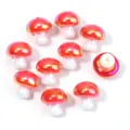 Perline di funghi iridescenti in acrilico per creazione di gioielli fai da te, colorate. - Fungo Piccolo / Confezione da 10