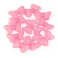 Pink acrylic glitter bow beads detail view, perfect for DIY jewelry crafting and accessories. - Glitter Butterfly / 30 Pieces (13.5x22mm) / Pink