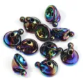Acrylic rainbow electroplated Santa hat beads DIY jewelry making accessories loose beads - Black