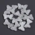 Acrylic glitter bow loose beads for DIY jewelry making, charming mermaid style craft accessories. - Glitter Butterfly / 30 Pieces (13.5x22mm) / White