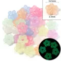 Colorful acrylic luminous flower star beads for DIY jewelry making and handmade crafts accessories. - Hollow Flower