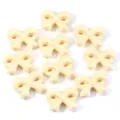 Acrylic bow loose beads for handmade DIY bracelets, phone lanyards and keychains. - Milky Yellow / Approx. 110 Pcs per 500g