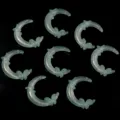 Acrylic luminous moon beads with mermaid effect for DIY jewelry making and craft accessories. - Green
