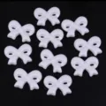 White acrylic bow knots loose beads DIY charms for handmade bracelets keychains phone case straps - White / Approx. 110 Pcs per 500g