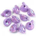 Perles chapeau de Noël en acrylique irisées galvanisées accessoires bijoux DIY en vrac. - Violet