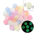Acrylic luminous flower beads for DIY jewelry making, colorful night glowing charms 13mm. - Five-Petal Flower / 30Pcs Pack