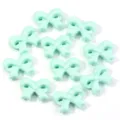 Mint green bow acrylic loose beads DIY accessories for bracelets, phone straps, and keychains. - Green / 10 Pcs/Bag (Approx. 23.5x31mm, Hole Diameter Approx. 2.9mm)