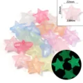 Acrylic luminous mermaid star beads for DIY jewelry making, colorful glowing charms. - Pentagram / 20 Pieces Set