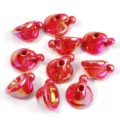 Perles de chapeau de Noel en acrylique irise rouge pour accessoires de bijoux et artisanat DIY. - Rouge