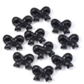 Black bowknot acrylic beads diy jewelry accessories phone strap charms set of ten pcs - Black / 10 Pcs/Bag (Approx. 23.5x31mm, Hole Diameter Approx. 2.9mm)