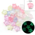 Acrylic mermaid luminous star beads, colorful glowing DIY jewelry making loose charms 15mm - Five-Pointed Star Type 2 / 30Pcs Pack