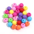Colorful acrylic round beads assorted macaron colors for DIY jewelry making and bracelets. - Dark Color Mix