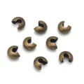 Antique bronze C-shaped crimp cover beads for DIY jewelry making, spacer beads, craft supplies. - Small Approx 3.3X3.8mm 100 Pieces/Pack / Antique Bronze (Iron Material)
