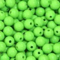 Bright green acrylic round loose beads for DIY jewelry making and bracelet crafting. - Green