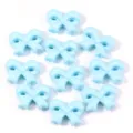 Light blue bow acrylic loose beads DIY accessories for bracelets phone straps keychains new - Lake Blue / 10 Pcs/Bag (Approx. 23.5x31mm, Hole Diameter Approx. 2.9mm)
