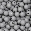 Grey acrylic round loose beads for DIY jewelry making, crafts, and bracelet accessories. - Gray