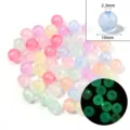 Colorful acrylic mermaid glitter luminous beads 10mm round loose beads for DIY jewelry making - 10mm Bead