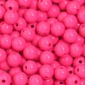 Bulk hot pink acrylic round loose beads for DIY jewelry making crafts and bracelet design - Rose Red