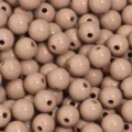 Acrylic solid color round beads, nude macaron color loose beads for DIY handmade jewelry bracelets. - Light Brown