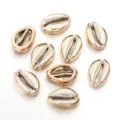 Gold-edged acrylic cowrie shell beads diy jewelry accessories for handmade bracelet necklace - Faceted No Hanging Loop Cowrie (T9688) / 10 Pieces/Pack (Outer Diameter Approx 15.5X22mm)