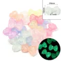 Colorful acrylic mermaid luminous bow beads for DIY jewelry making and craft supplies 24mm size - Bowknot