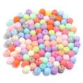 Macaron color acrylic round loose beads for DIY jewelry making, bracelets and accessories. - Light Color Mix