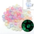 Colorful acrylic mermaid luminous beads with glitter for DIY jewelry making accessories - Flat Round Bead