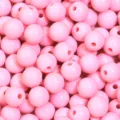 Solid pink acrylic round beads loose spacer beads for DIY jewelry making and bracelets. - Light Pink