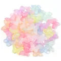 Acrylic luminous butterfly beads mermaid DIY jewelry accessories colorful loose beads variant - Small Butterfly / 50 Pieces (14x19mm) / Random Mixed Colors