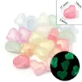 Colorful acrylic luminous heart beads with mermaid shimmer effect for DIY jewelry making. - Heart-Shaped Loose Bead