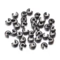 Gunmetal C-shaped crimp cover beads for DIY jewelry making and bracelet spacer components. - Small Approx 3.3X3.8mm 100 Pieces/Pack / Gun Black (Copper)