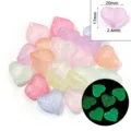 Colorful acrylic mermaid luminous heart beads for DIY jewelry making and accessories. - Dotted Hearts