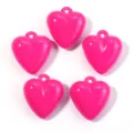 Glänzende rosa Acryl Herz Anhänger, perfekte DIY Schmuck Accessoires für Armbänder und Handyketten. - Fuchsia