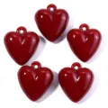 Rode hart acryl bedels DIY sieraden maken armband telefoonketting accessoires 5st - Donkerrood