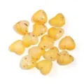 Frostte Acryl Herzperlen mit Gold-Spritzer, DIY lose Perlen fur handgemachte Schmuckarmbander - Goldgesprenkeltes Herz - Gelb