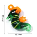 Handmade glass seahorse pendant 3D animal charm beautiful translucent art craft jewelry accessory - 1 Piece / Seahorse