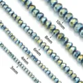 Faceted crystal abacus beads loose beads for DIY jewelry making, sizes 3mm to 10mm available. - 130 Pieces/Pack (3x2mm) / Electroplated Green Luster