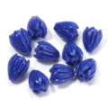 Blue tulip shell beads 7x9mm DIY jewelry accessories for earrings and brooches 10pcs - Sapphire Blue