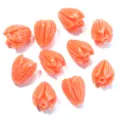 Coral color tulip shell beads 7x9mm carved shell powder DIY jewelry making accessories - Orange Red