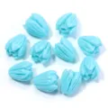 Light blue tulip shell flower beads 7x9mm for DIY earrings brooch jewelry making accessories. - Light Blue